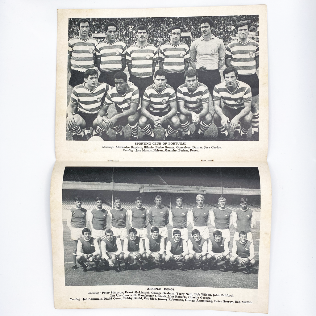 Arsenal vs Sporting CP Programme (26 November 1969)