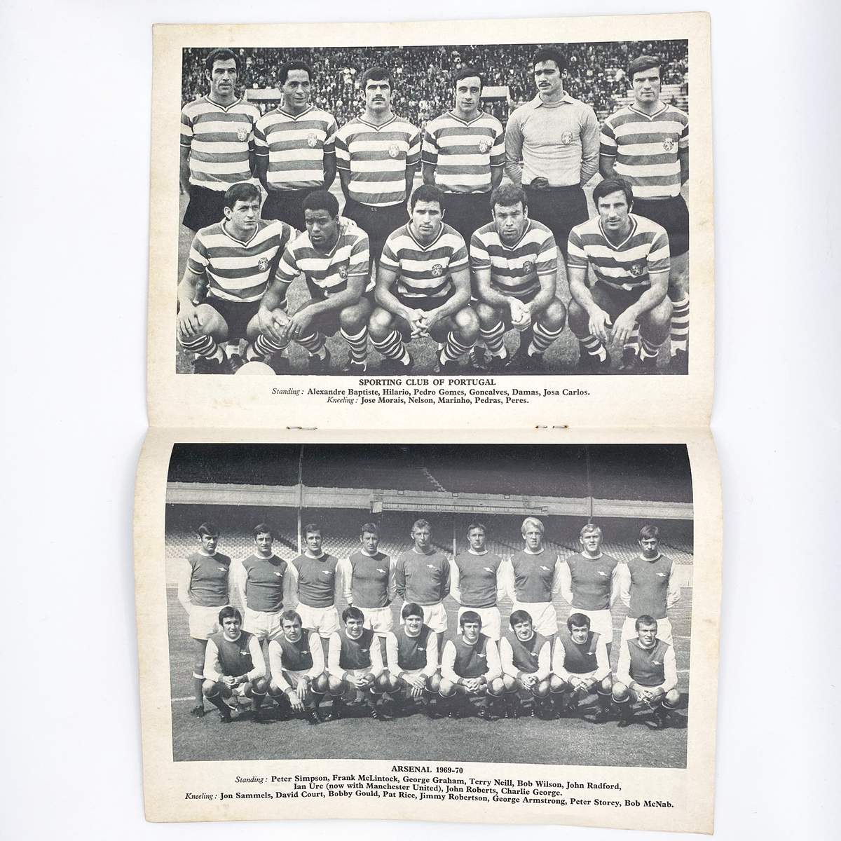 Arsenal vs Sporting CP Programme (26 November 1969)