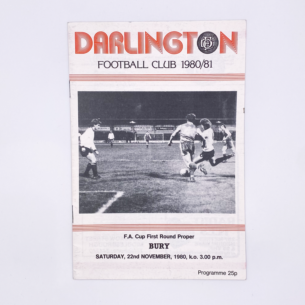 Darlington vs Bury Programme (22 November 1980)