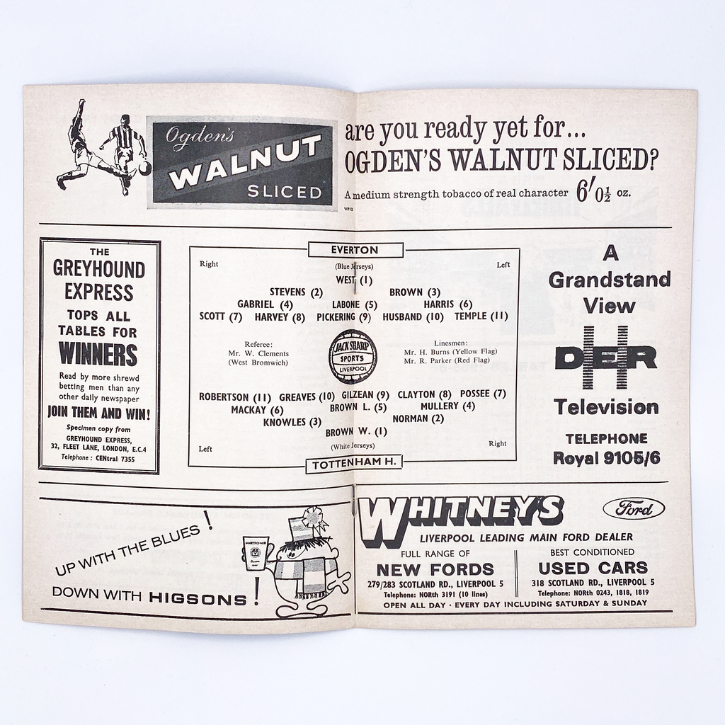 Everton vs Tottenham Hotspur Programme (9 October 1965)