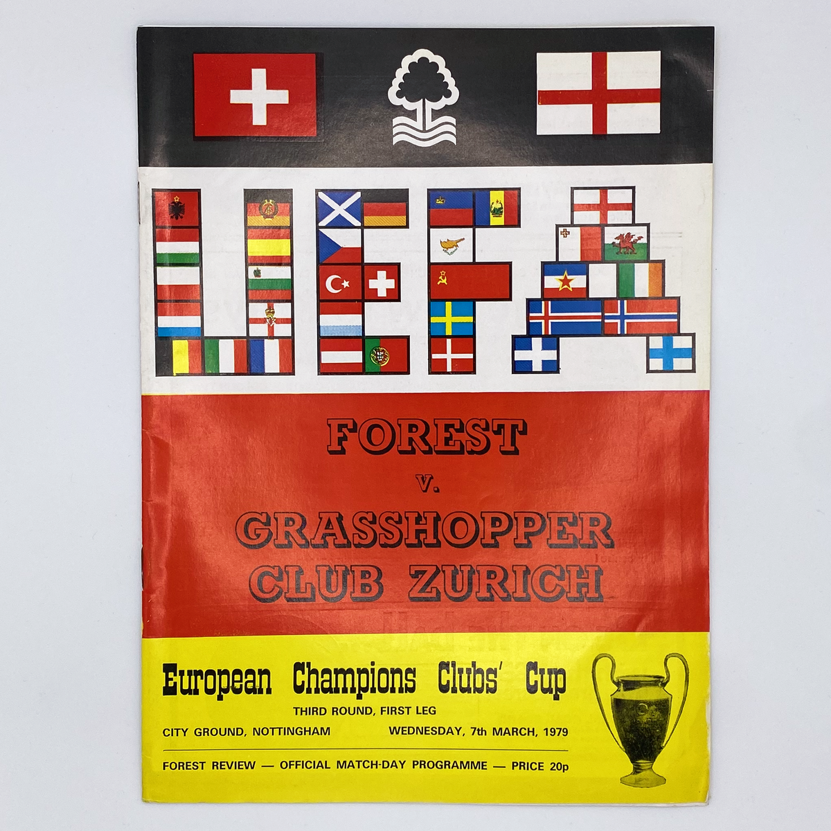 Nottingham Forest vs Grasshopper Club Zurich Programme (7 March 1979)