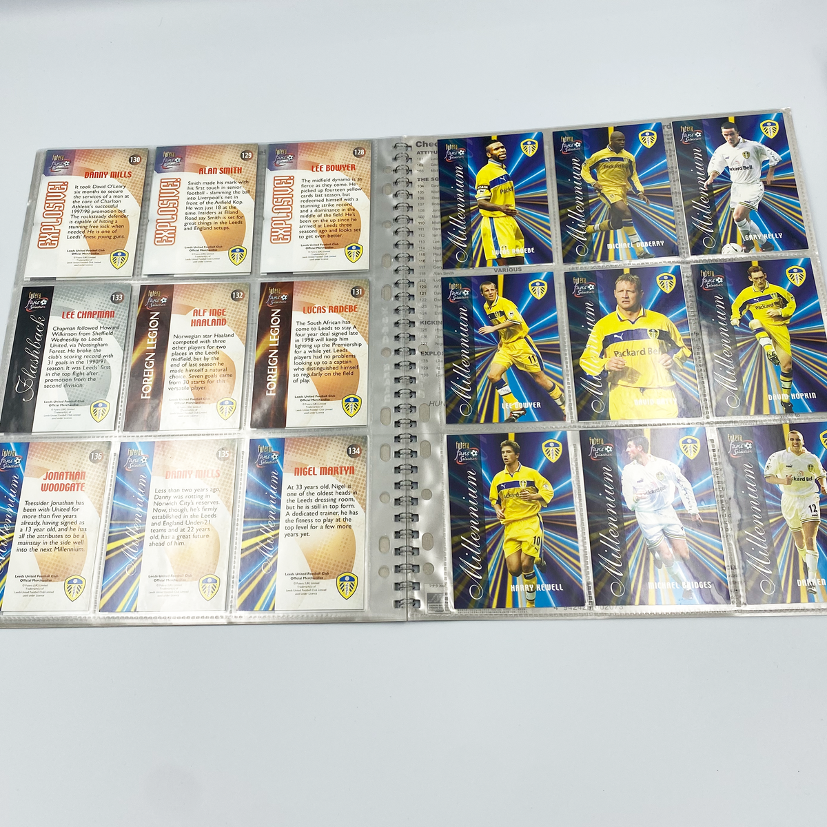 Leeds United 2000 Futera Fans' Selection Collector Card Album | Complete Set (Ring Binder, Missing Special Editions)