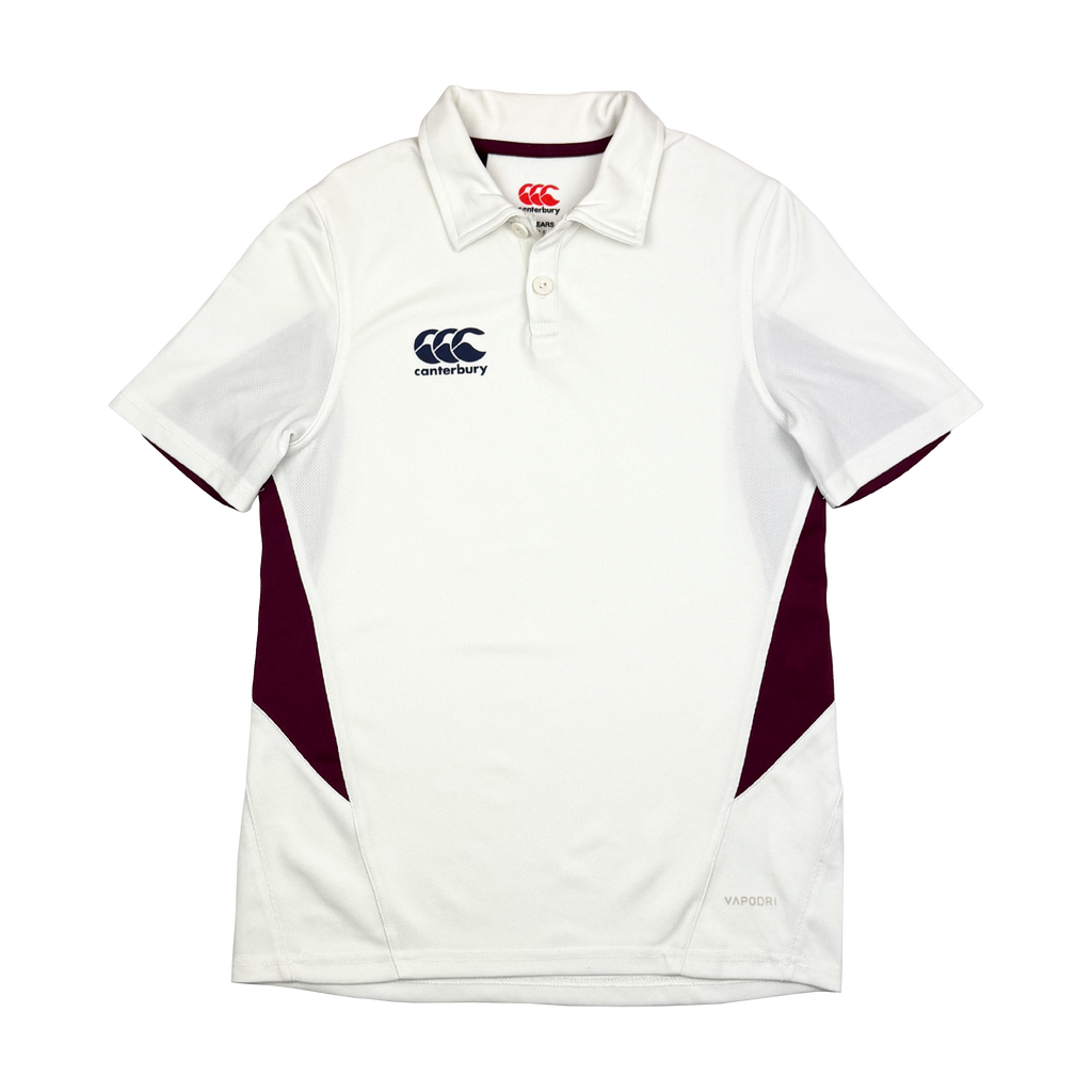Canterbury White Cricket Polo Shirt | 11-12 Years