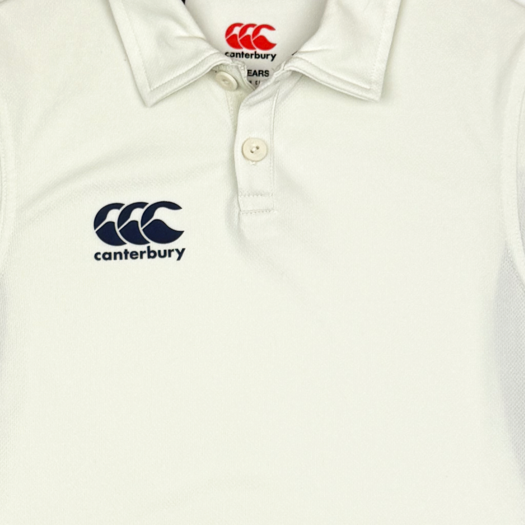 Canterbury White Cricket Polo Shirt | 11-12 Years