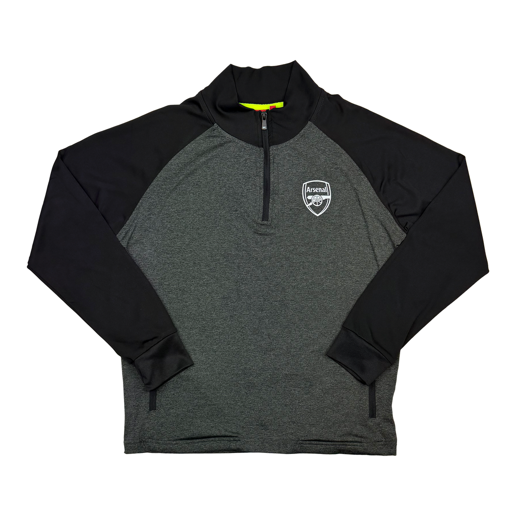 Arsenal Grey and Black Quarter-Zip Drill Top | 10-11 Years