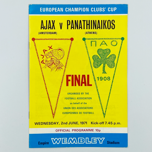 1971 European Cup Final Programme (2 June 1971)