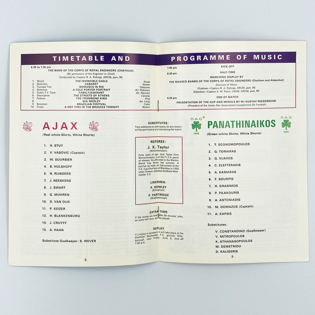 1971 European Cup Final Programme (2 June 1971)