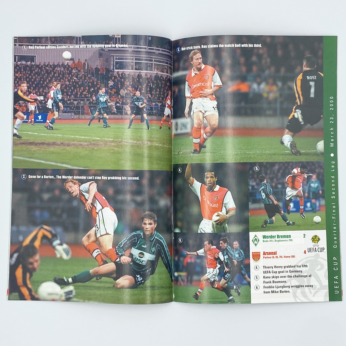 Arsenal vs RC Lens UEFA Cup Semi-Final 1st Leg Programme (6 April 2000)