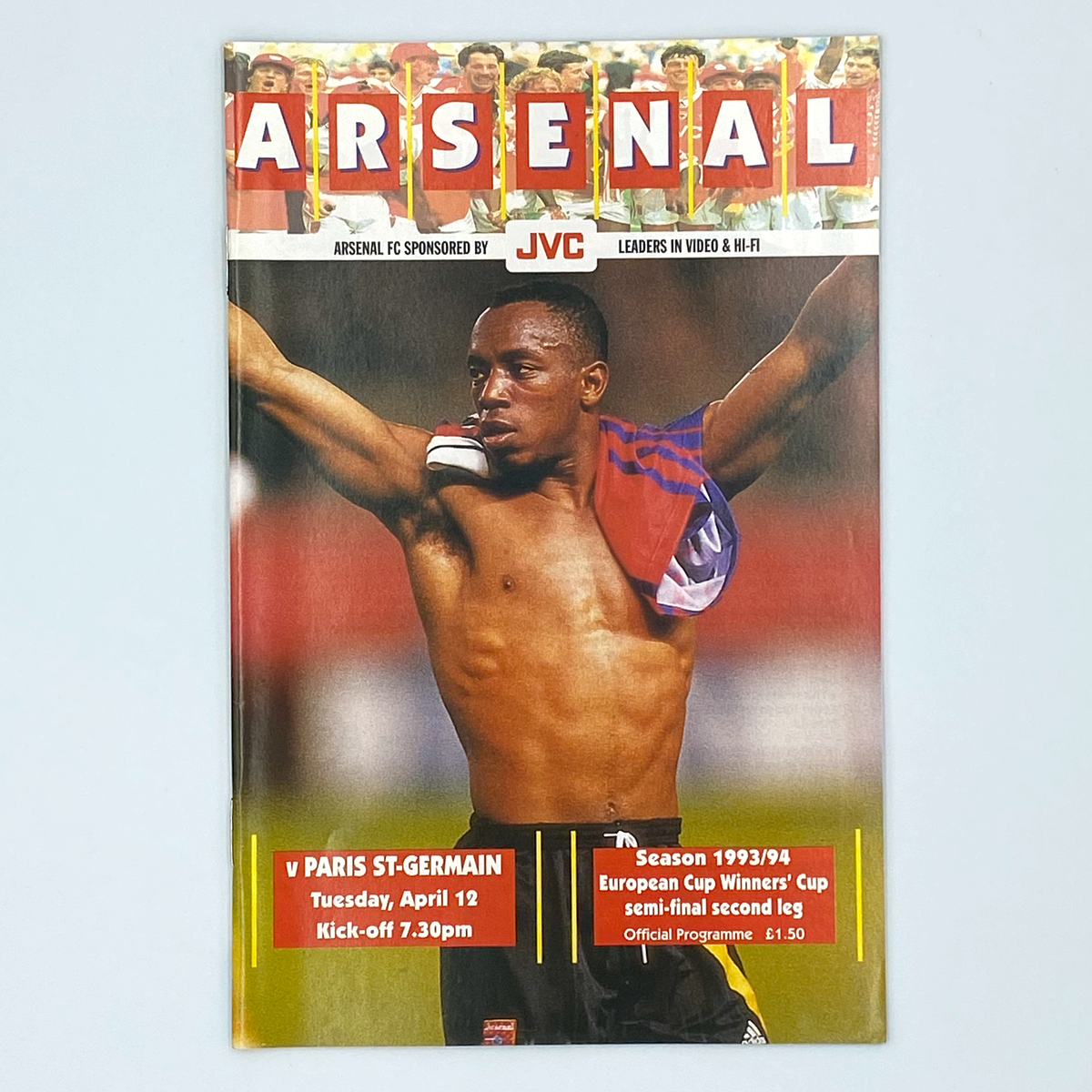 Arsenal vs Paris Saint-Germain UEFA Cup Winners' Cup Semi-Final 2nd Leg Programme (12 April 1994)