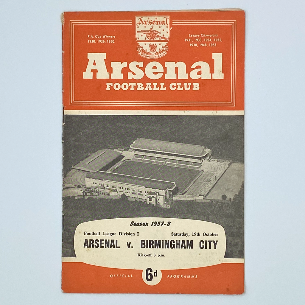 Arsenal vs Birmingham City Programme (19 October 1957)