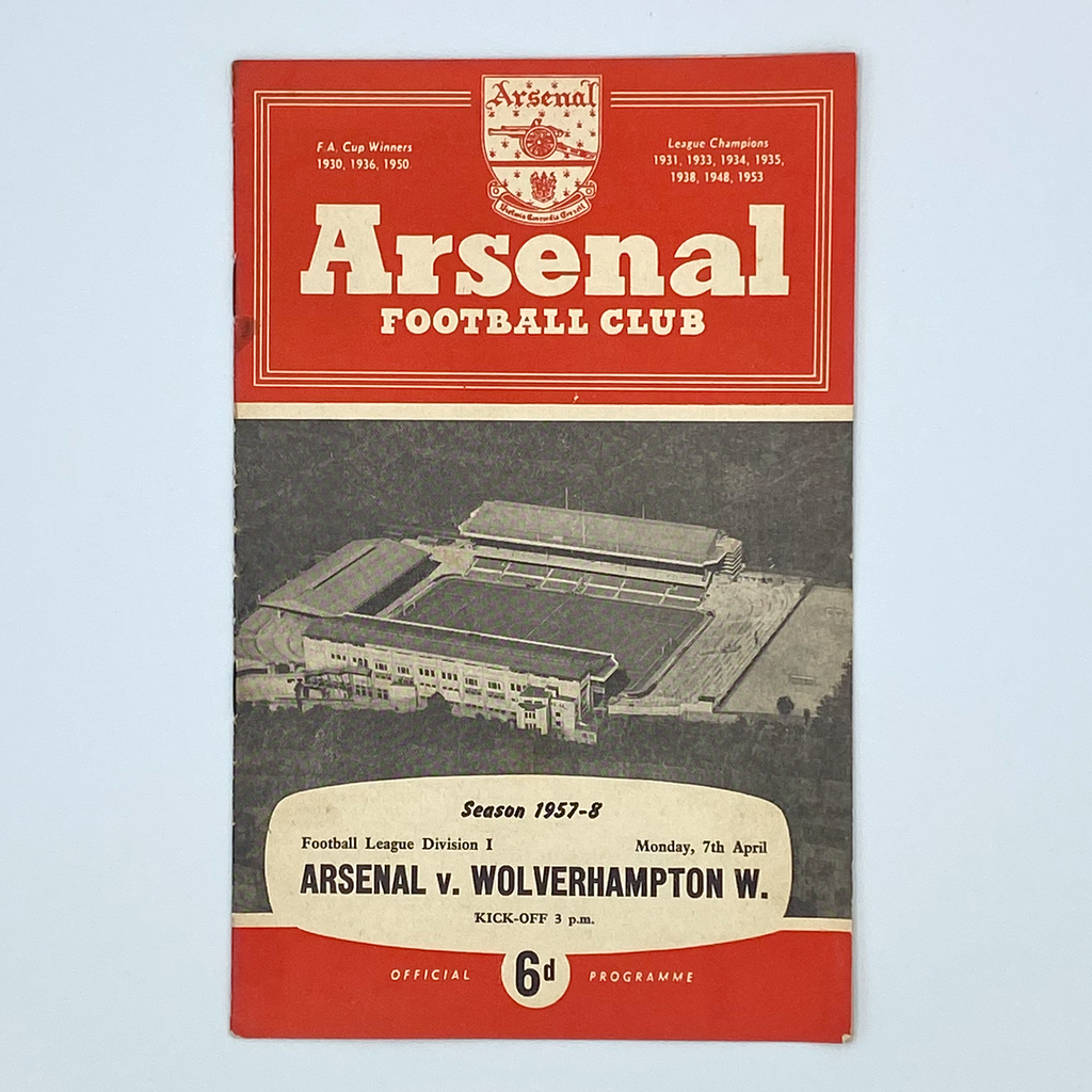 Arsenal vs Wolverhampton Wanderers Programme (7 April 1958)