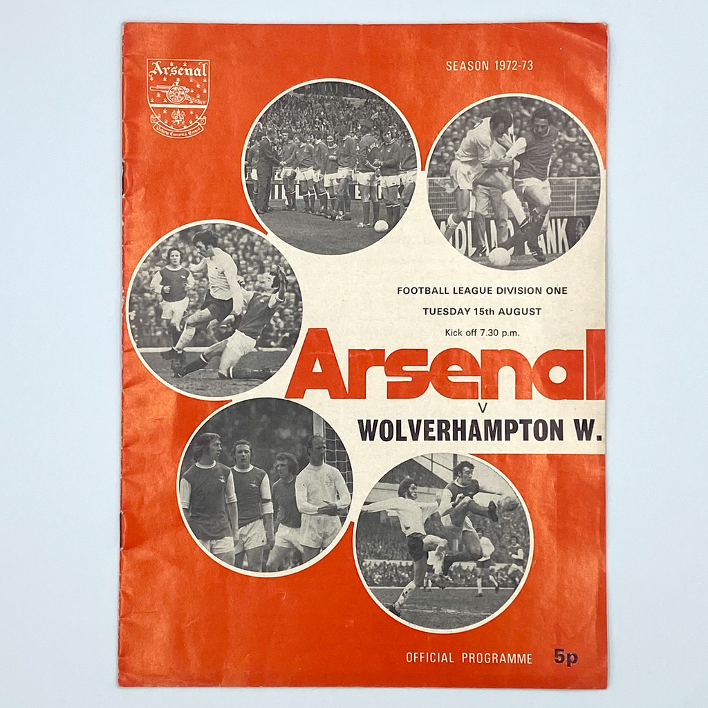 Arsenal vs Wolverhampton Wanderers Programme (15 August 1972)
