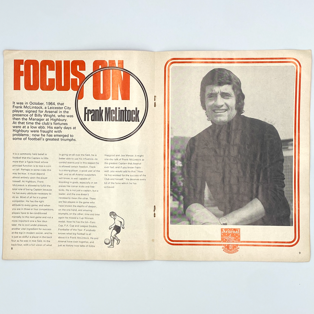 Arsenal vs Wolverhampton Wanderers Programme (15 August 1972)