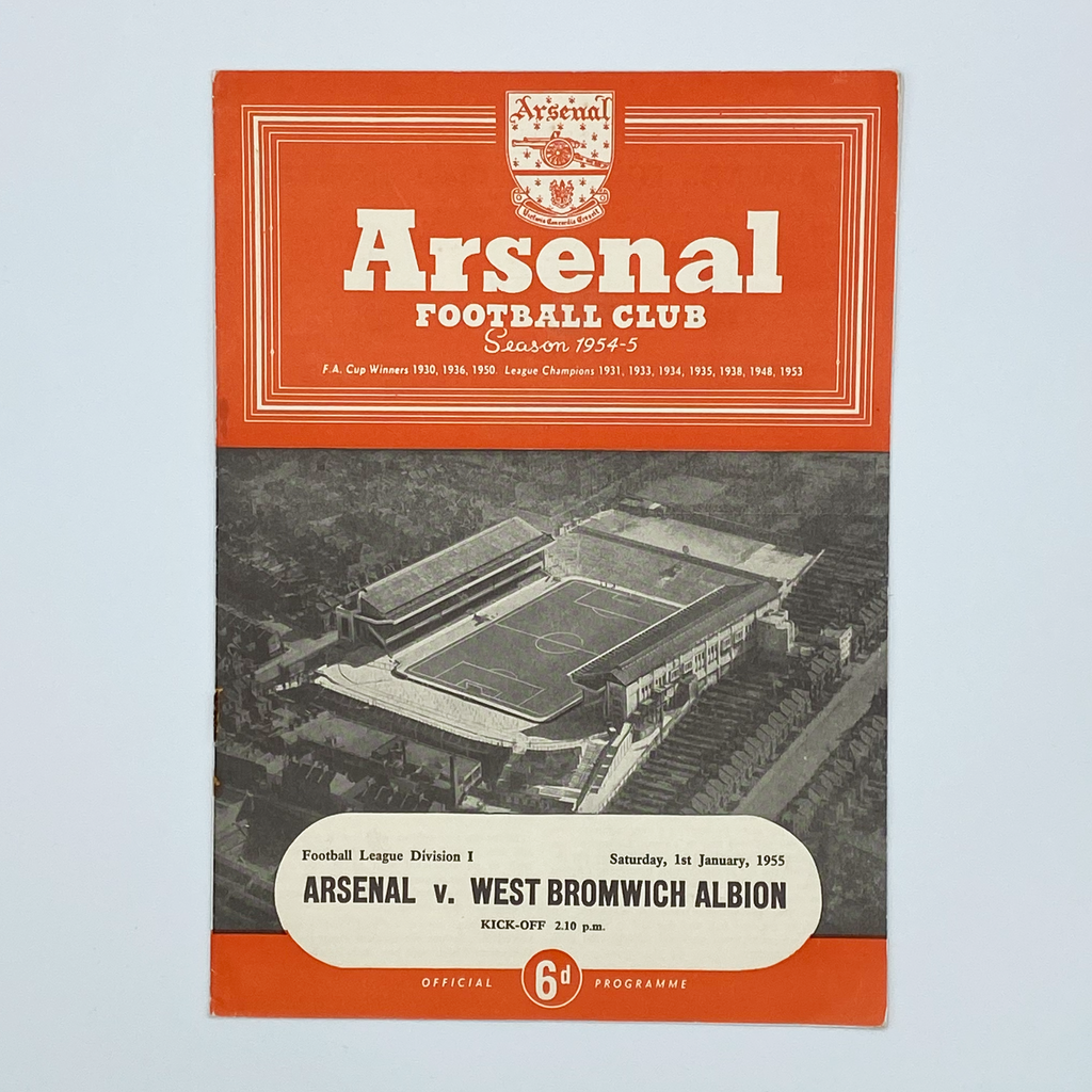 Arsenal vs West Bromwich Albion Programme (1 January 1955)