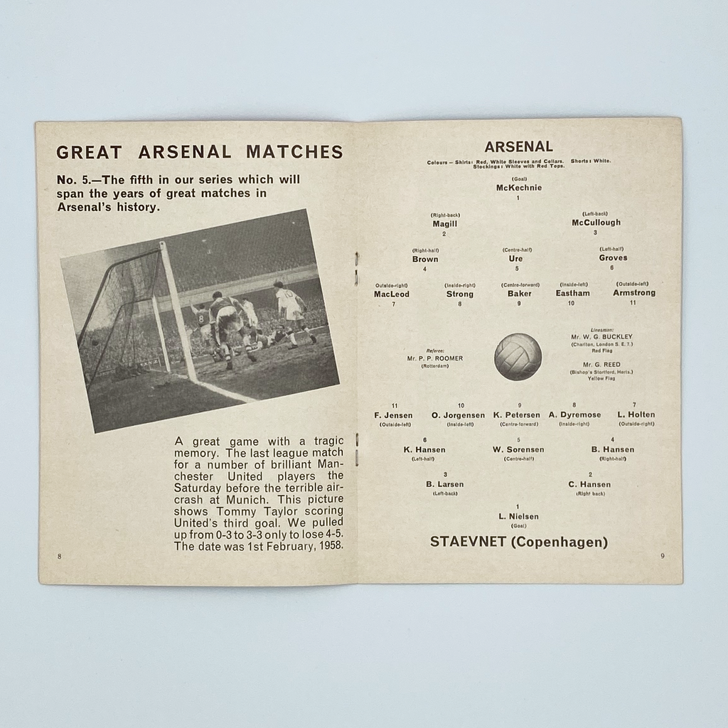 Arsenal vs Staevnet Programme (22 October 1963)
