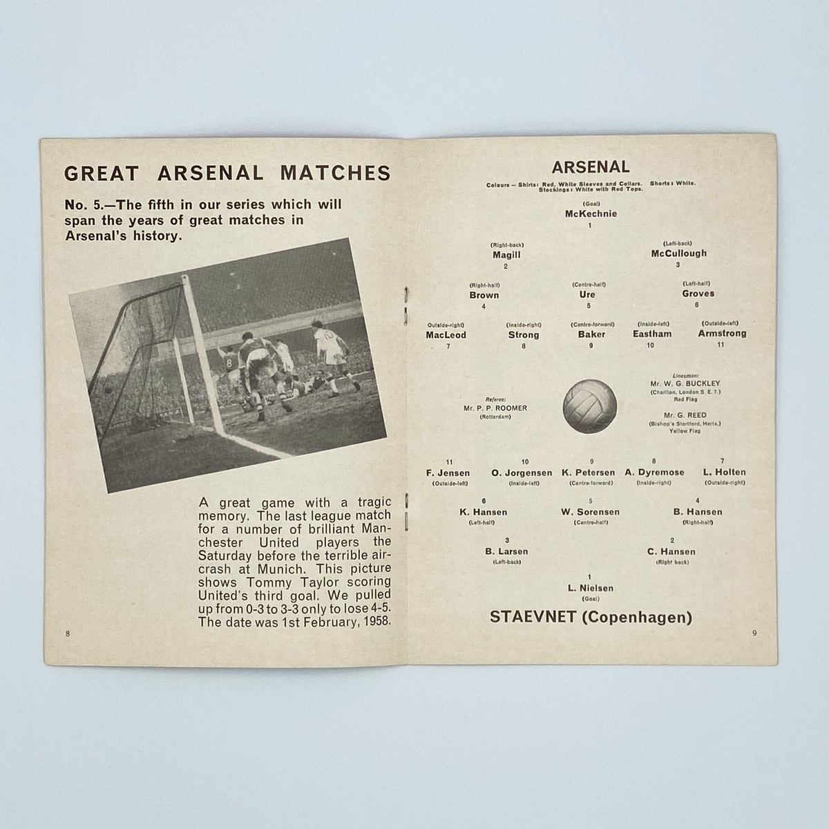 Arsenal vs Staevnet Programme (22 October 1963)