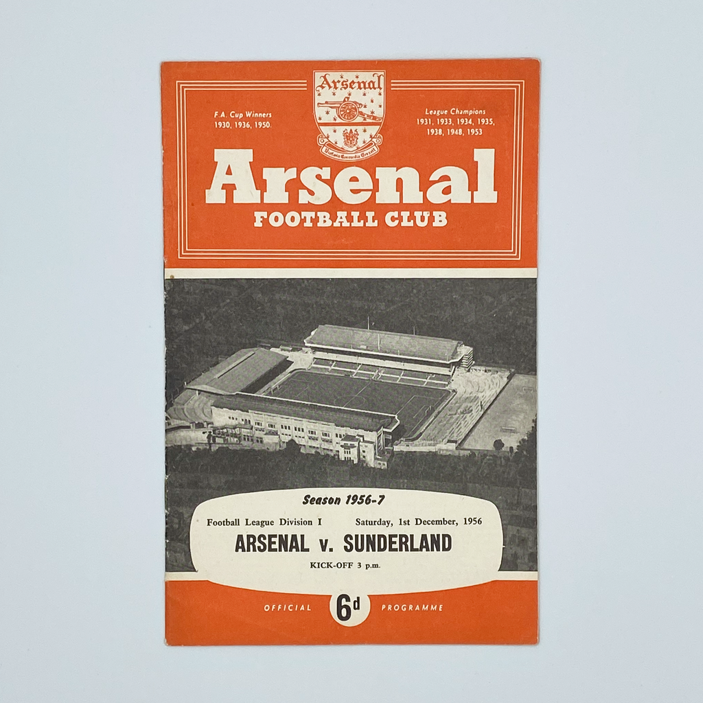 Arsenal vs Sunderland Programme (1 December 1956)