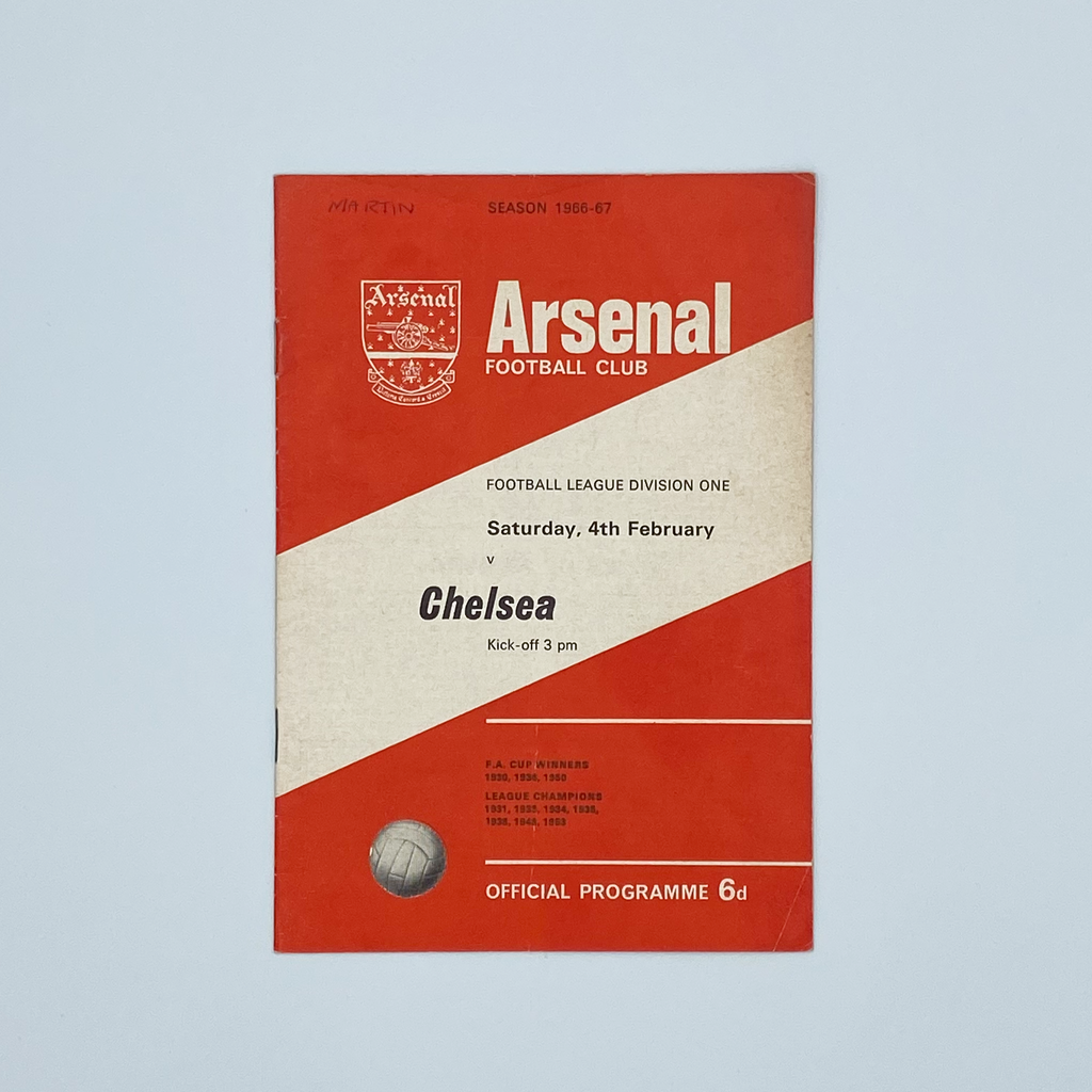 Arsenal vs Chelsea Programme (4 February 1967)