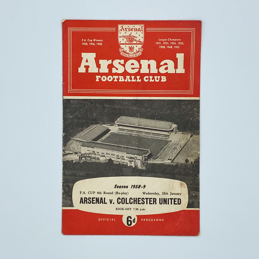 Arsenal vs Colchester United Programme (28 January 1958)