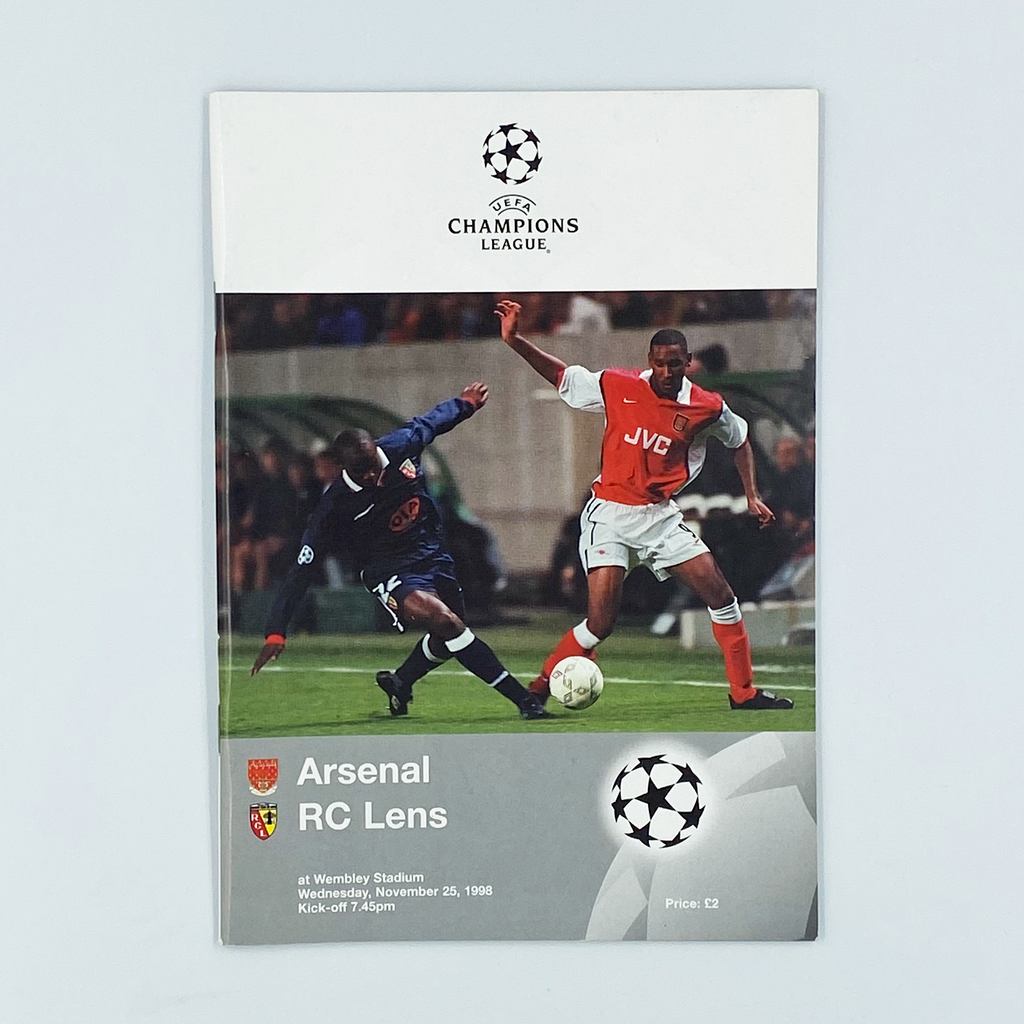 Arsenal vs RC Lens Programme (25 November 1998)