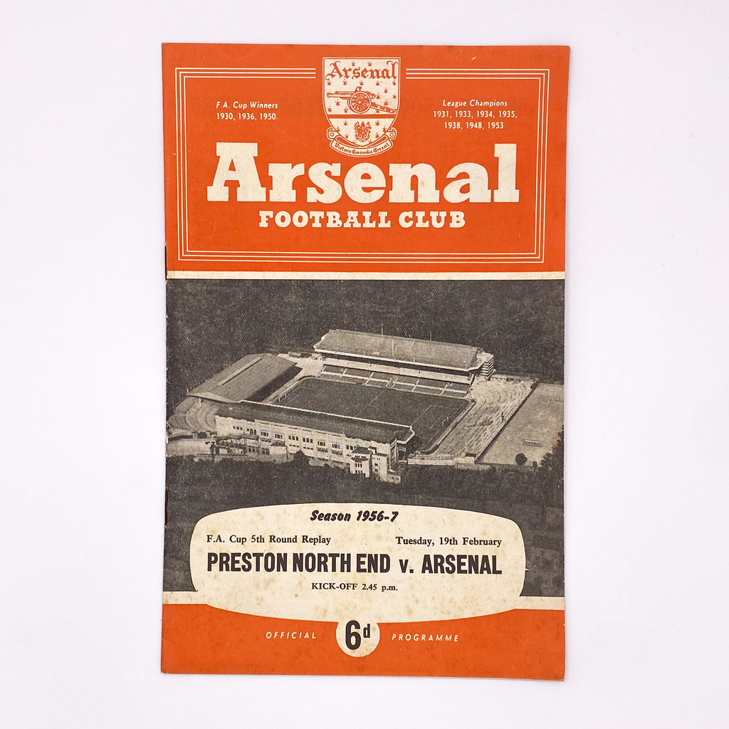 Preston North End vs Arsenal Programme (19 February 1957)
