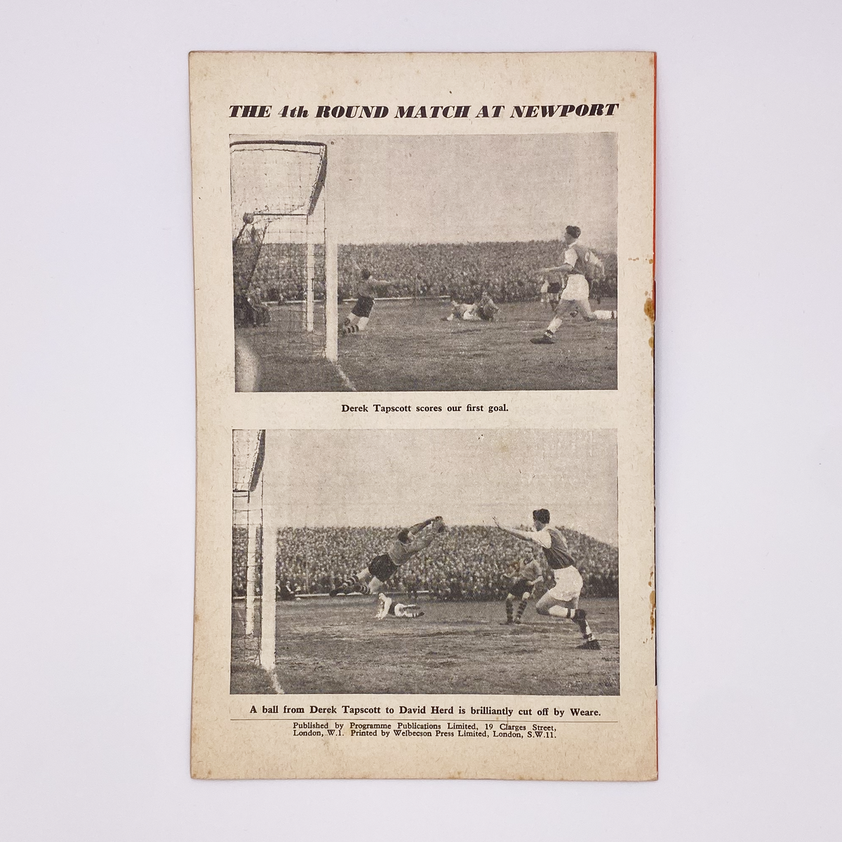 Preston North End vs Arsenal Programme (19 February 1957)