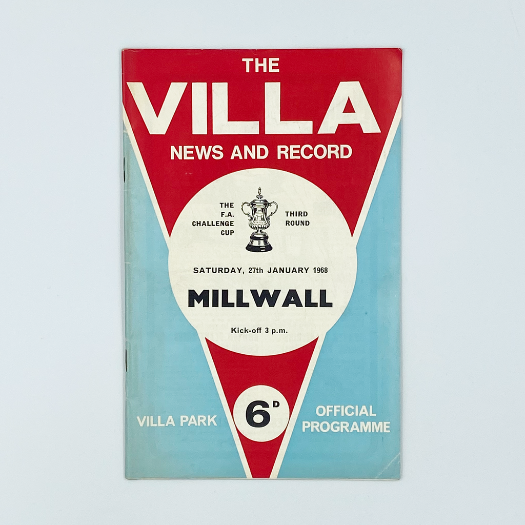Aston Villa vs Millwall Programme (27 January 1968)