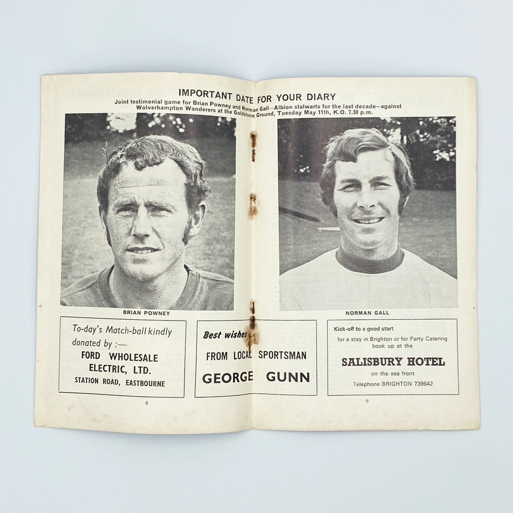 Brighton & Hove Albion vs Plymouth Argyle Programme (28 April 1971)