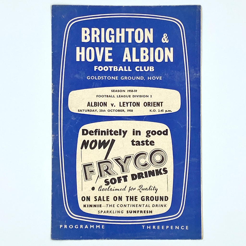 Brighton & Hove Albion vs Leyton Orient Programme (25 October 1958)