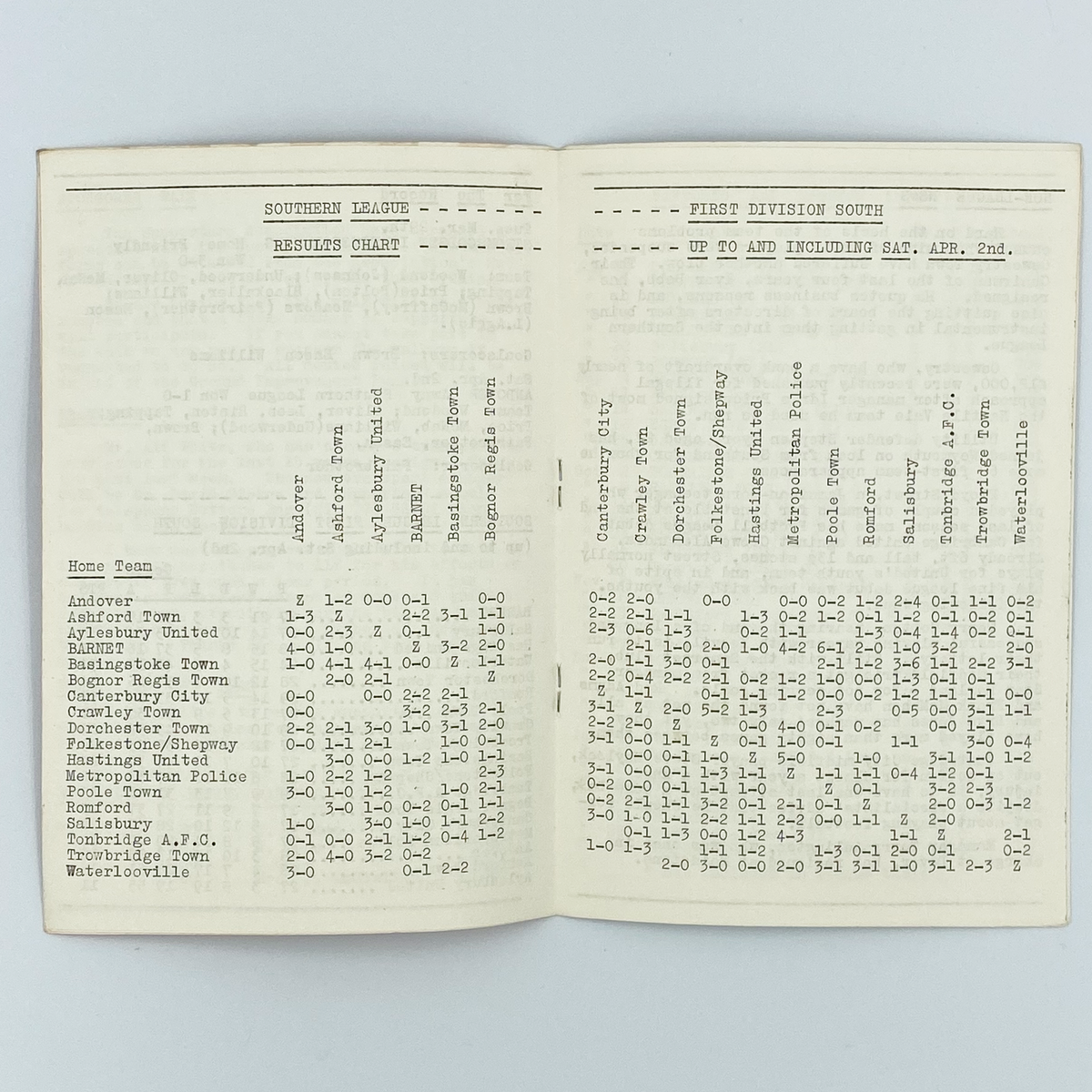 Barnet vs Ilford Programme (5 April 1977)