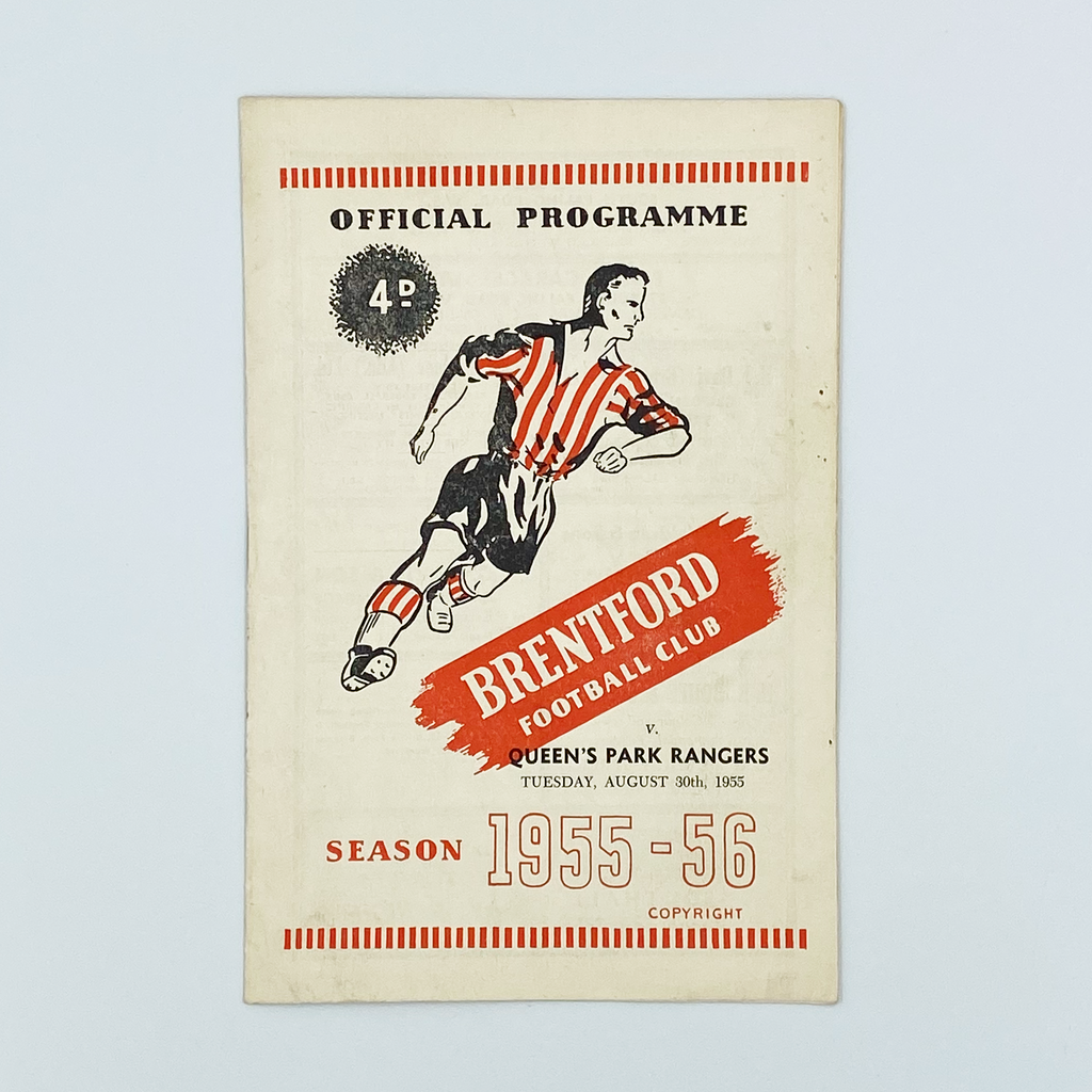 Brentford vs Queens Park Rangers Programme (30 August 1955)