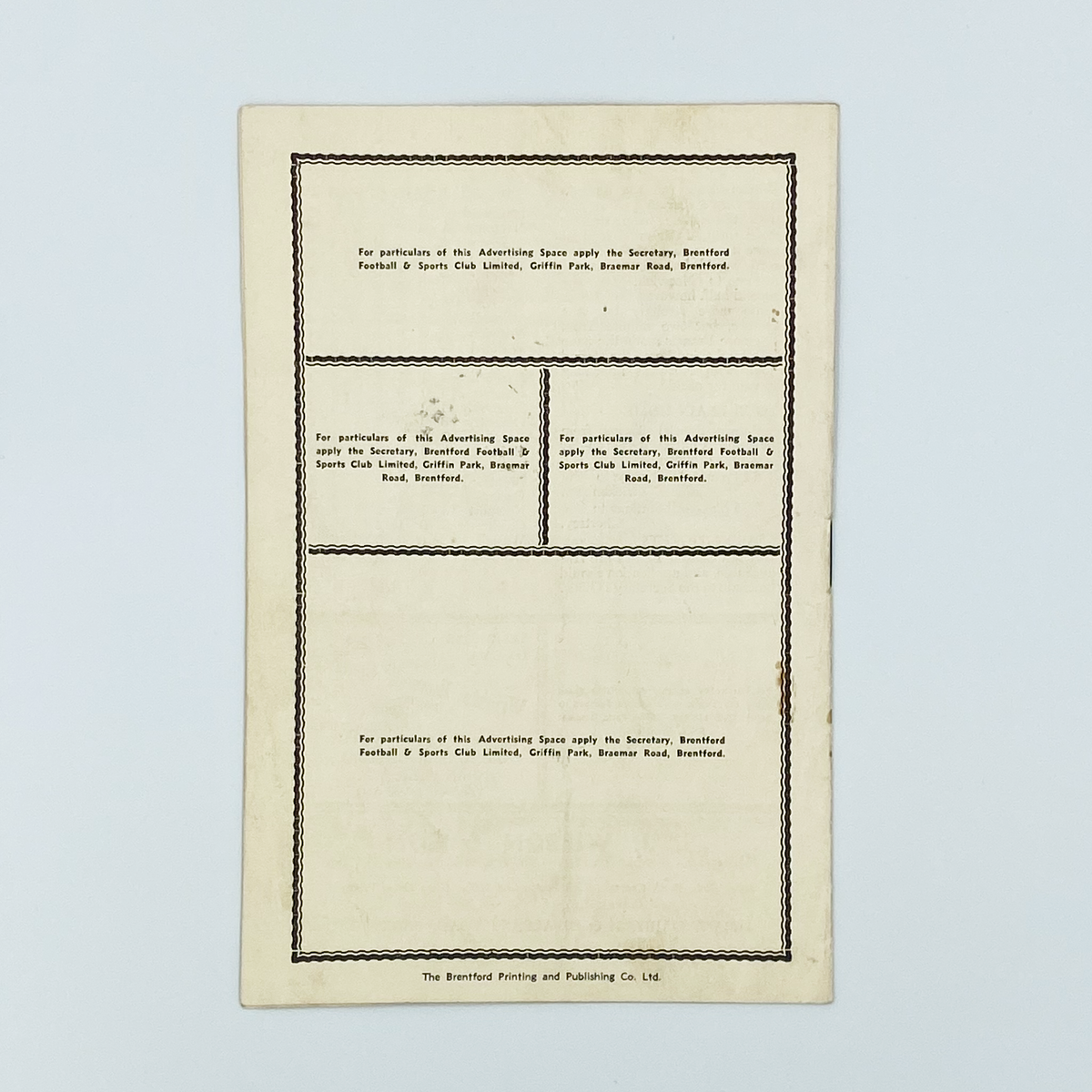 Brentford vs Queens Park Rangers Programme (30 August 1955)