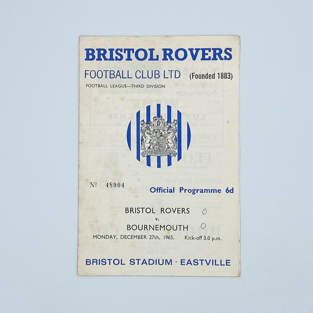 Bristol Rovers vs AFC Bournemouth Programme (27 December 1965)