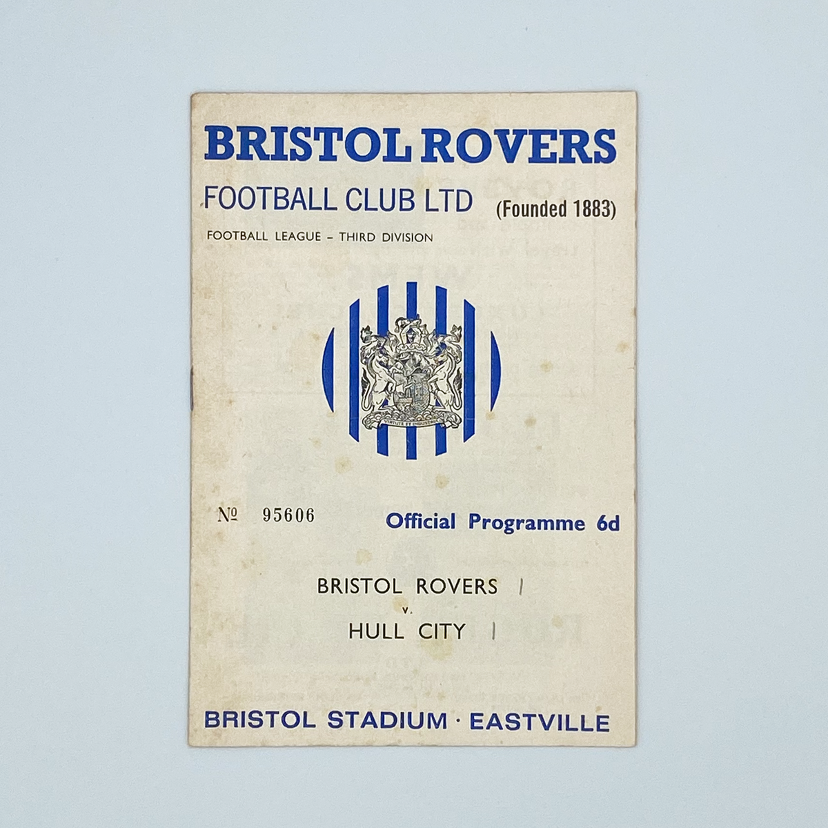 Bristol Rovers vs Hull City Programme (6 March 1965)