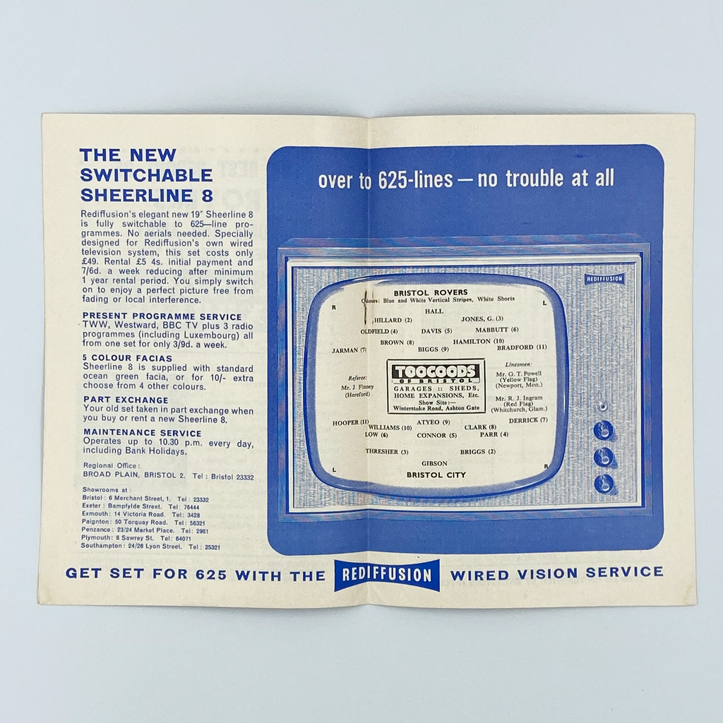 Bristol Rovers vs Bristol City Programme (14 December 1963)