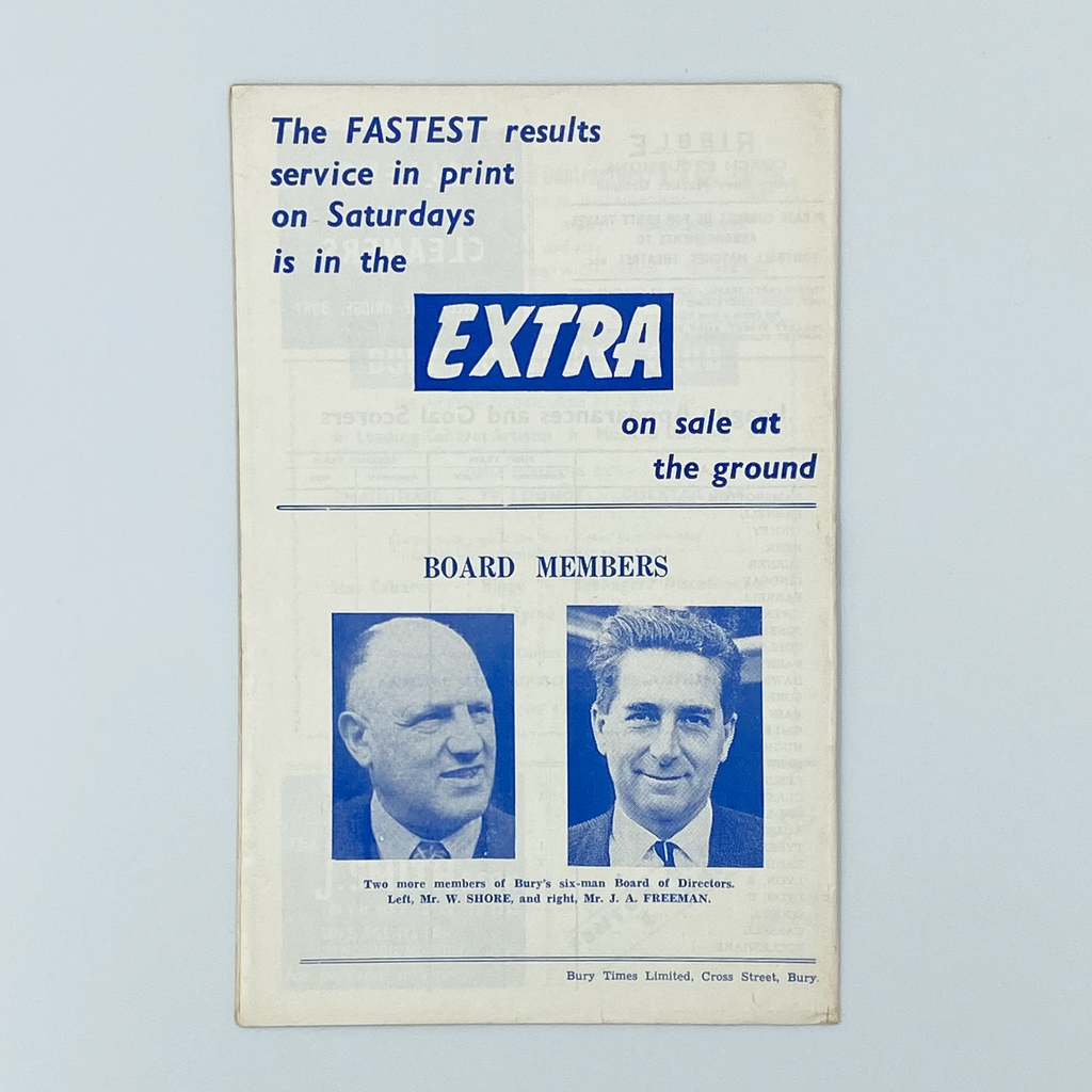 Bury vs Scunthorpe United Programme (3 October 1967)