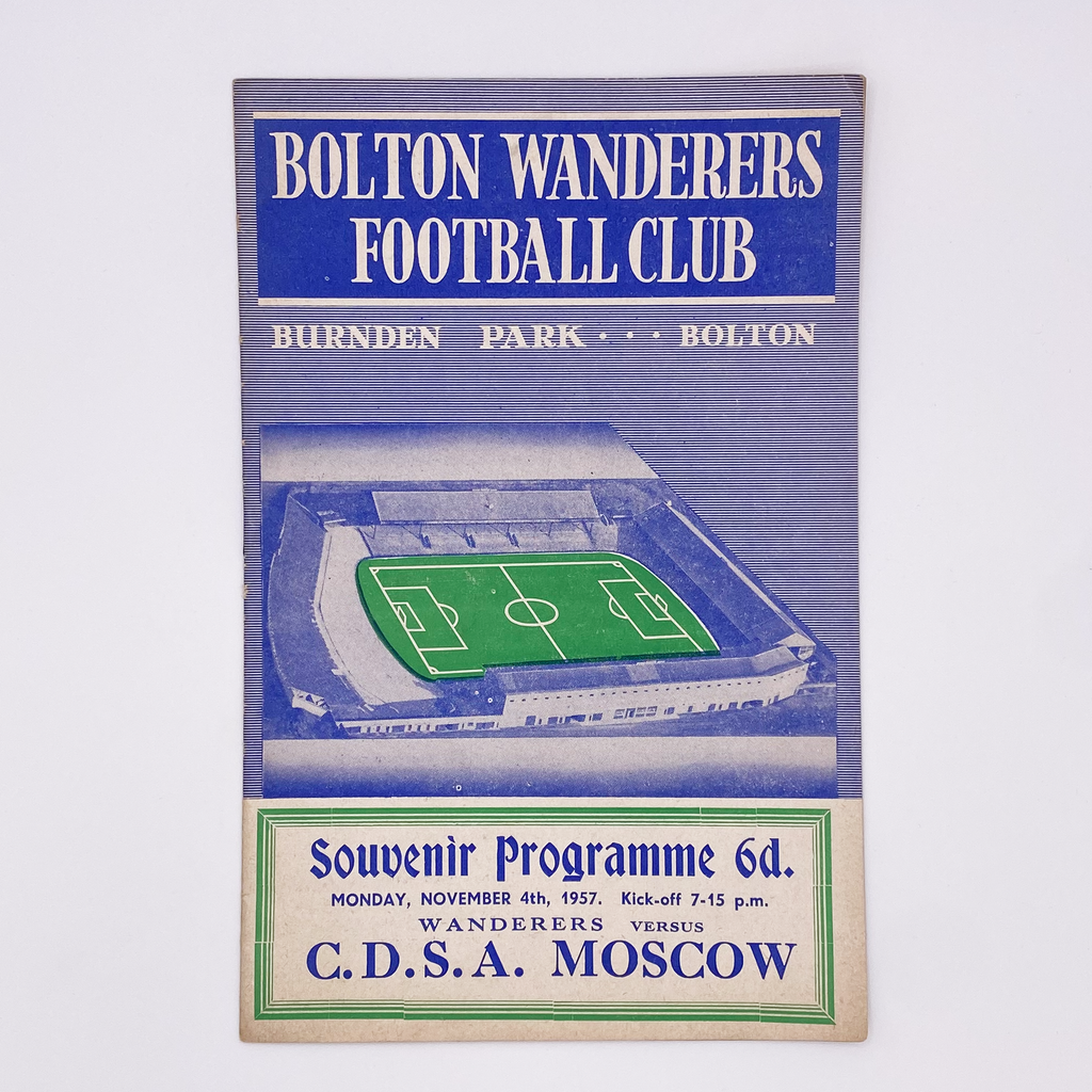 Bolton Wanderers vs C.D.S.A. Moscow Programme (4 November 1957)