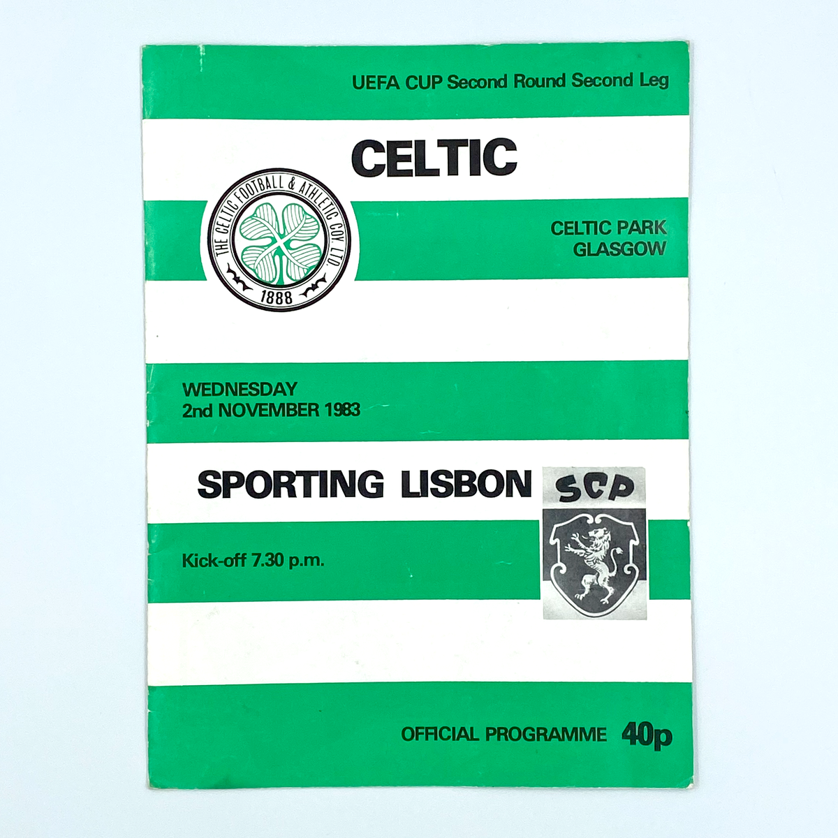 Celtic vs Sporting CP Programme (2 November 1983)
