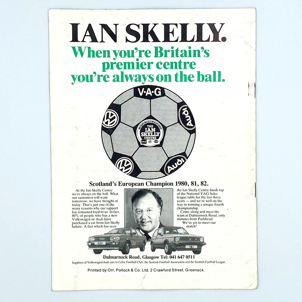 Celtic vs Sporting CP Programme (2 November 1983)