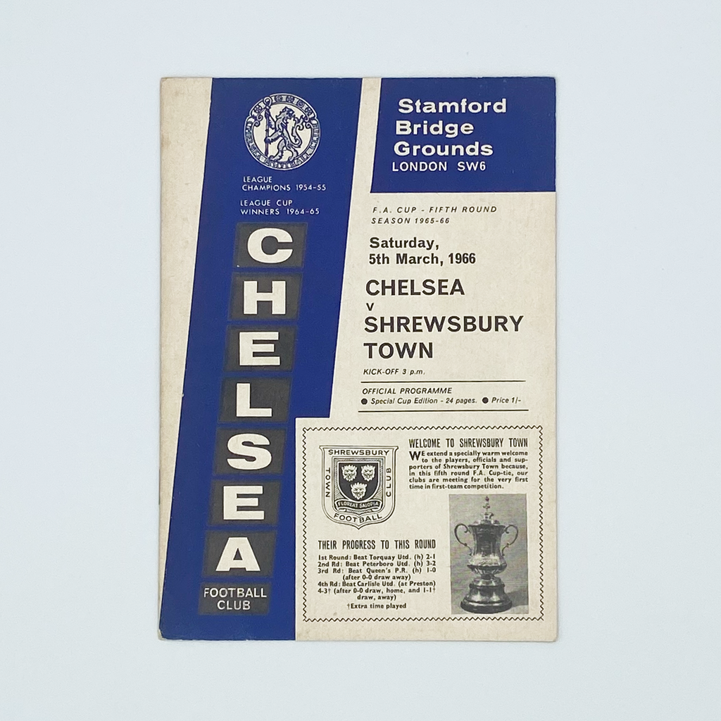 Chelsea vs Shrewsbury Town Programme (5 March 1966)