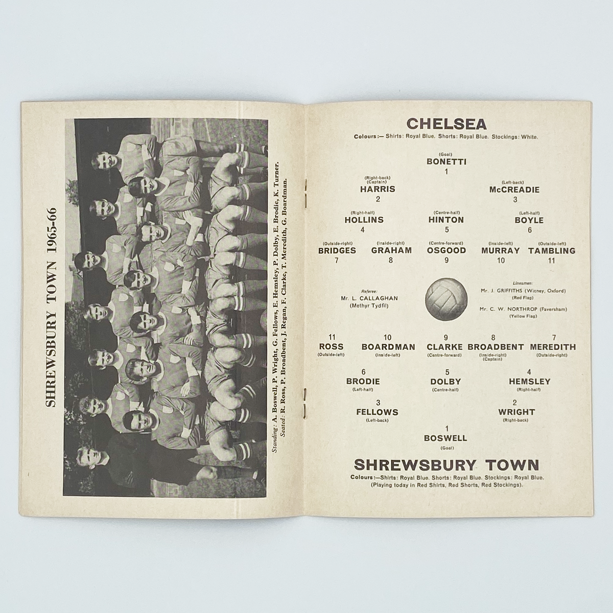 Chelsea vs Shrewsbury Town Programme (5 March 1966)