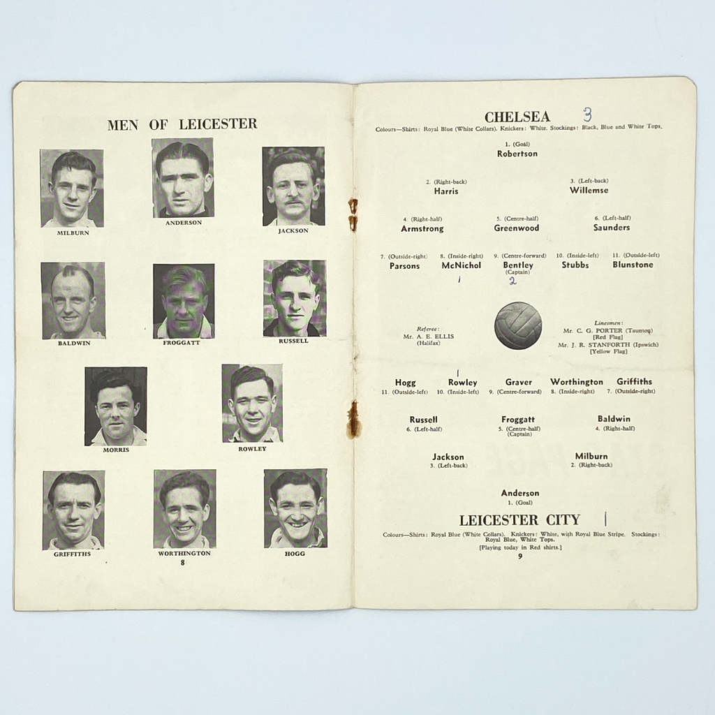 Chelsea vs Leicester City Programme (18 December 1954)