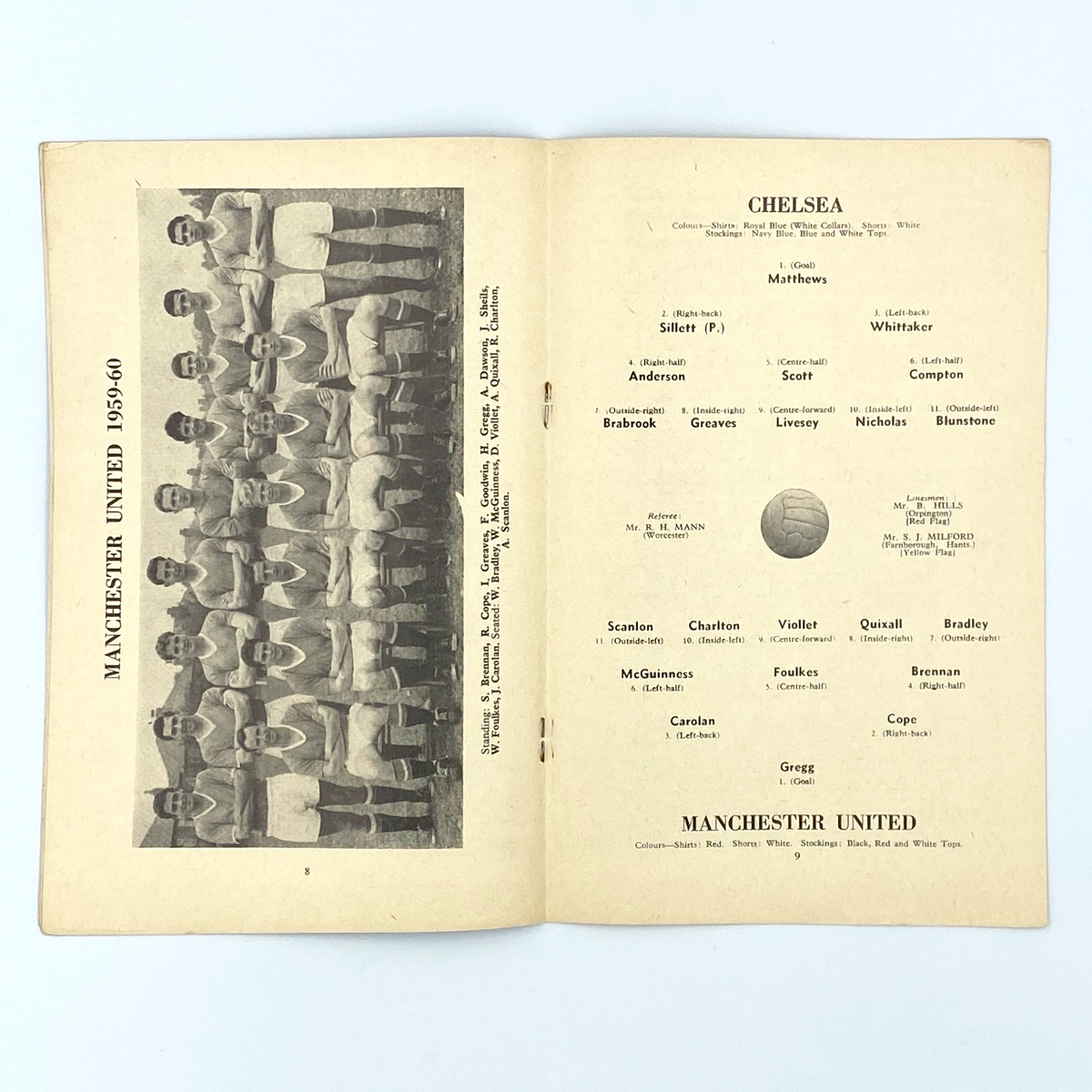 Chelsea vs Manchester United Programme (2 September 1959)