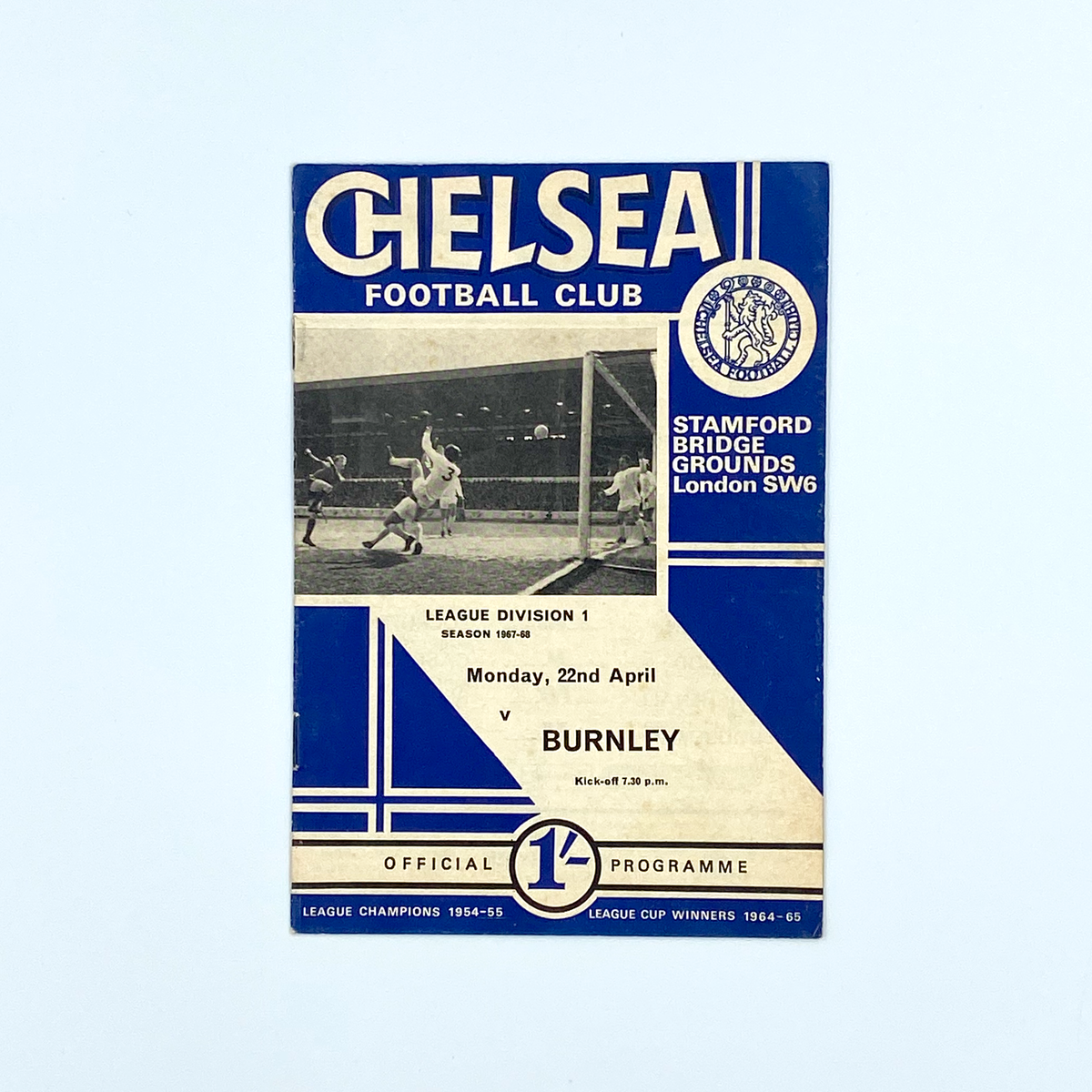 Chelsea vs Burnley Programme (22 April 1968)