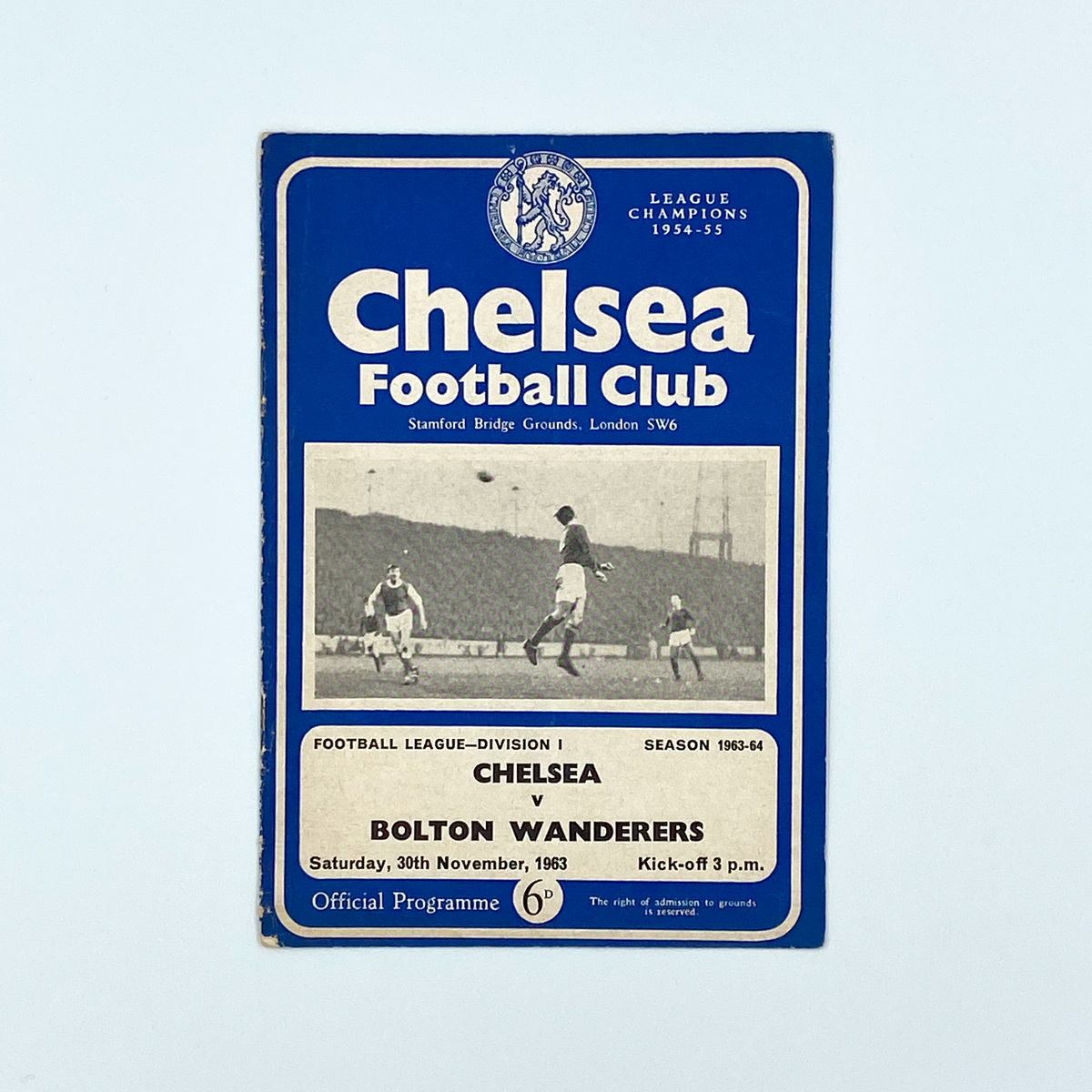 Chelsea vs Bolton Wanderers Programme (30 November 1963)