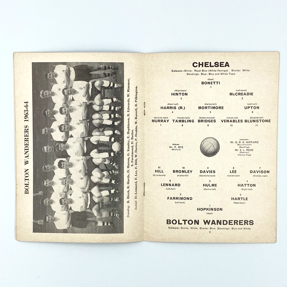 Chelsea vs Bolton Wanderers Programme (30 November 1963)