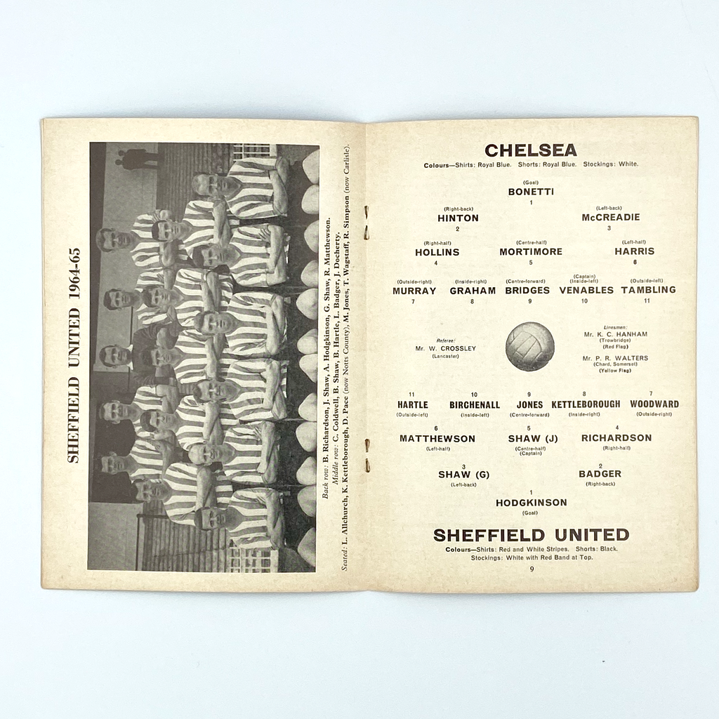 Chelsea vs Sheffield United Programme (20 March 1965)