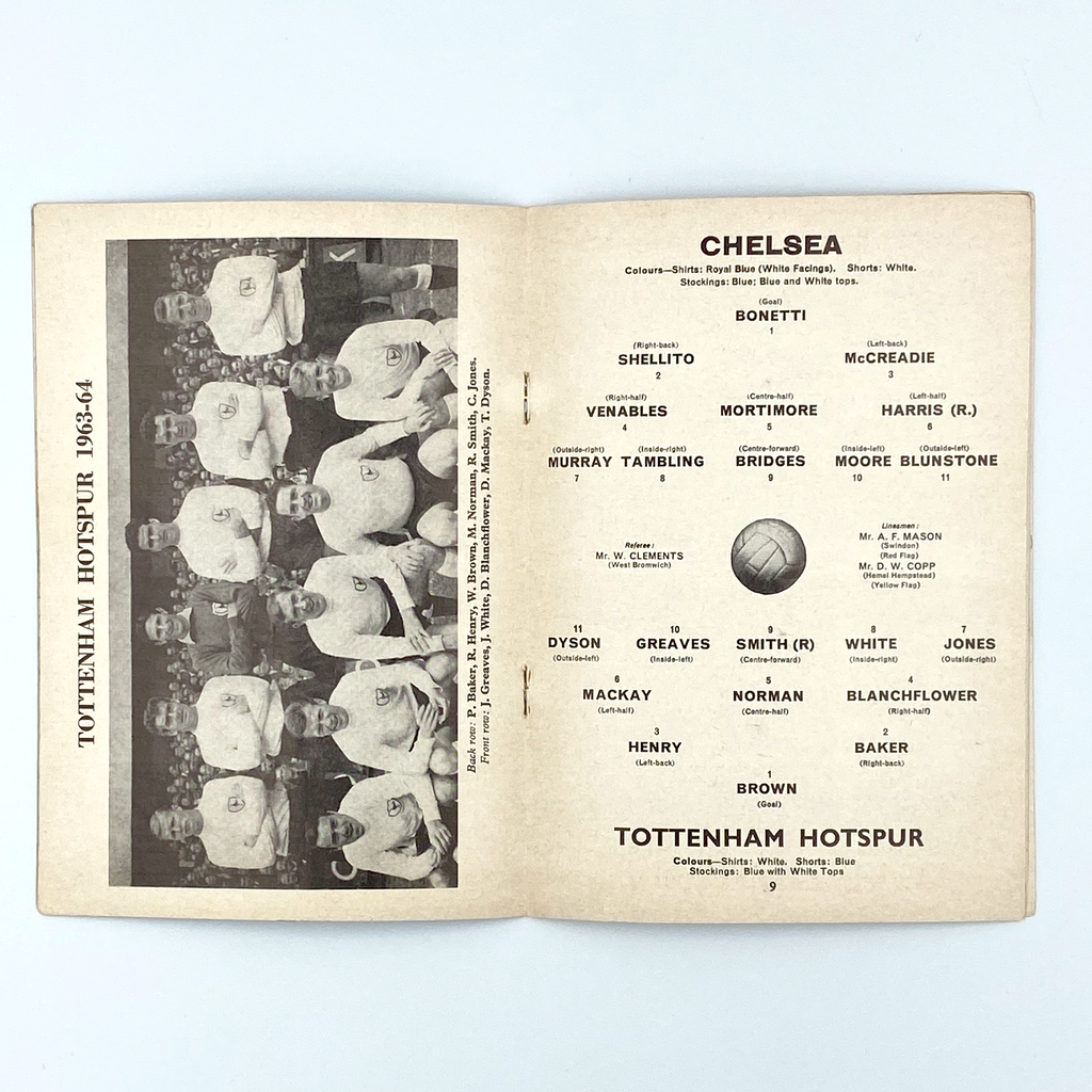 Chelsea vs Tottenham Hotspur Programme (21 September 1963)