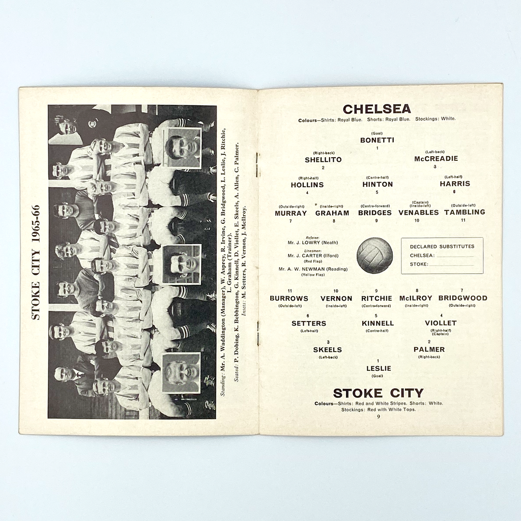 Chelsea vs Stoke City Programme (1 September 1965)