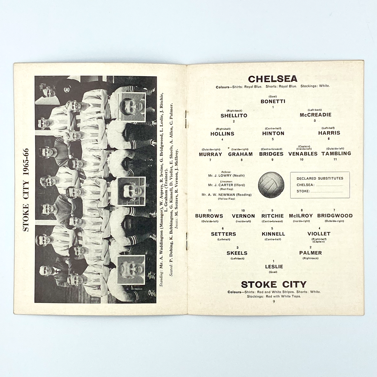 Chelsea vs Stoke City Programme (1 September 1965)